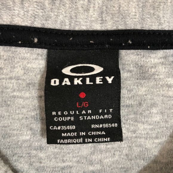 Oakley Shirt Mens Gray Large Polo Preppy Logo Pocket Surf Skater Beach Collared - Picture 4 of 7
